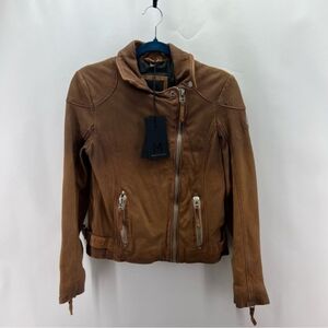 Mauritius, Women's Karyn Leather Jacket - Caramel. Size: 8 (US). NWT